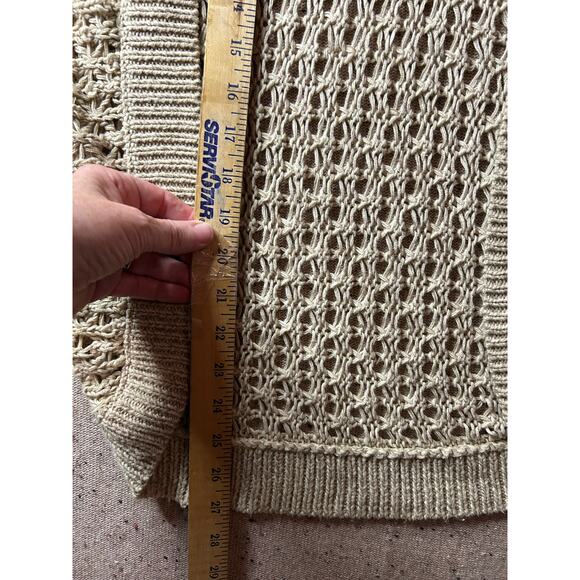 Vintage Y2K Wet Seal Tan Crochet Cardigan Open Knit Sweater Topper Women’s Small - Picture 4 of 4